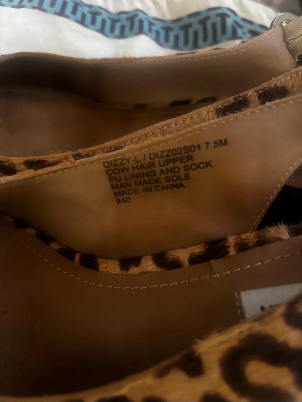 Leopard Cow Hide Sling Back Heels sz7.5